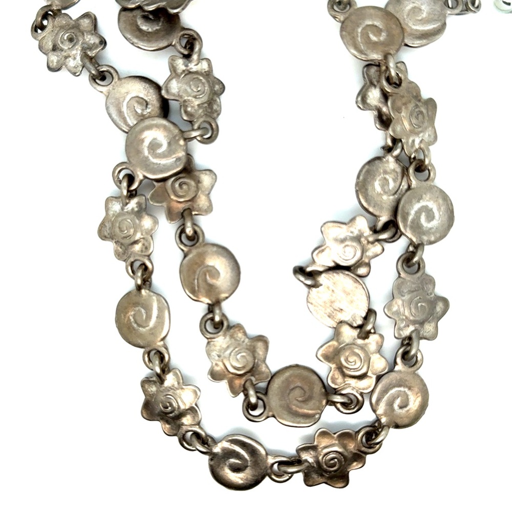 2‎ Silvertone Floral Link Necklace - Women's Jewelry (n3)